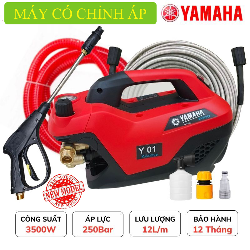 Máy Rửa Xe Mini Cao Áp Cầm Tay Yamaha HA889 3500W, Máy Xịt rửa Xe Máy Ô Tô Áp Lực Cao Có nút chỉnh áp suất van xả khí