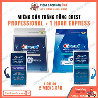 Miếng dán trắng răng Crest 3D White Professional Effects/ Glamorous/1 Hour/ Supreme Flexfit - Tiệm bách hóa Ú na