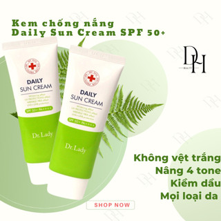   Siêu KM   Kem chống nắng DAILY sun cream  SPF50+ PA ++++  Nâng tone  dưỡng trắng  chống lão hóa  60ML  Date 2027 