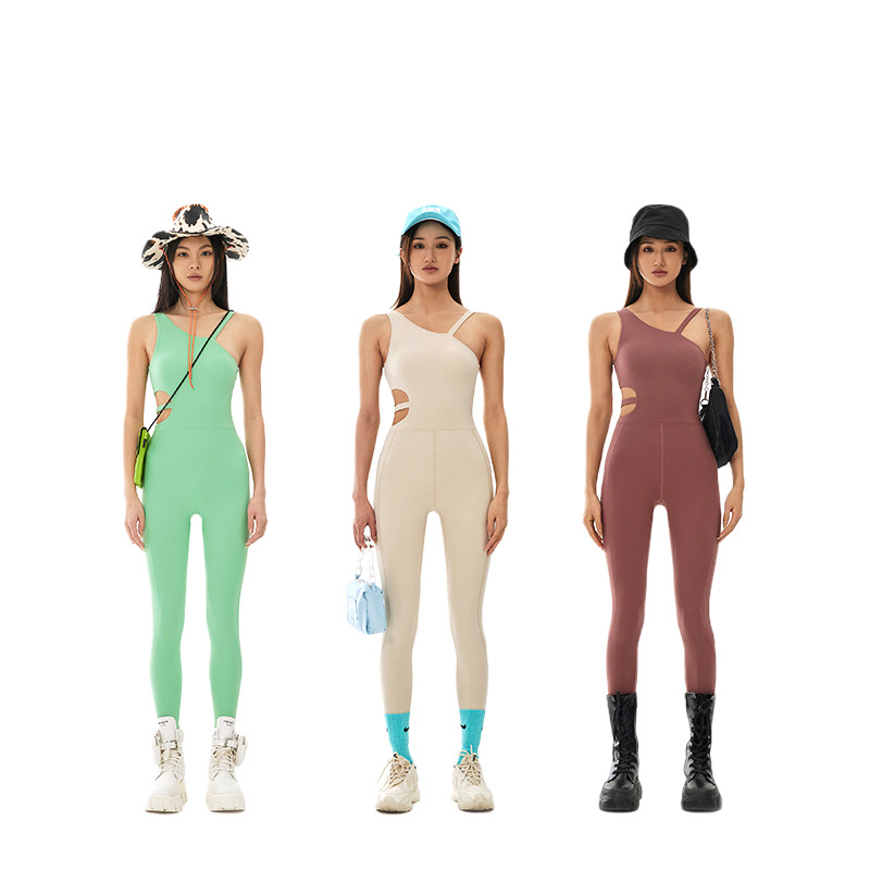 Bộ Jumpsuit Thể Thao FNK-6620 Đồ Tập Yoga Gym Lệch Vai Khoét Eo