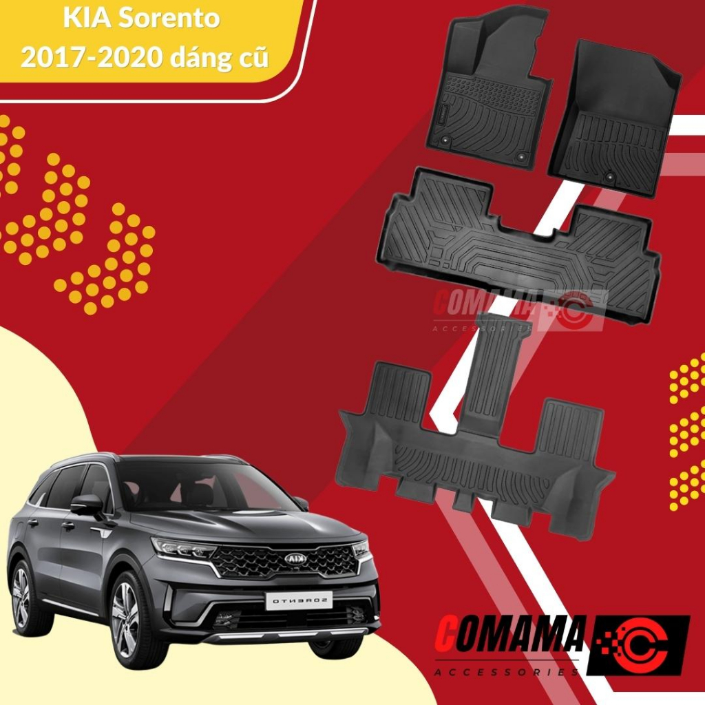 Thảm lót sàn ô tô TPE Kia Sorento 2017-2020 dáng cũ Thảm sàn Nano TPE Thế Hệ Mới - Độ Bền Trên 5 năm