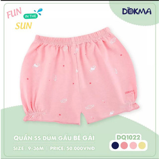 (Dokma) Quần đùi bé gái dúm gấu