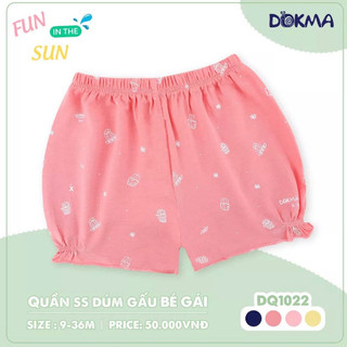(Dokma) Quần đùi bé gái dúm gấu