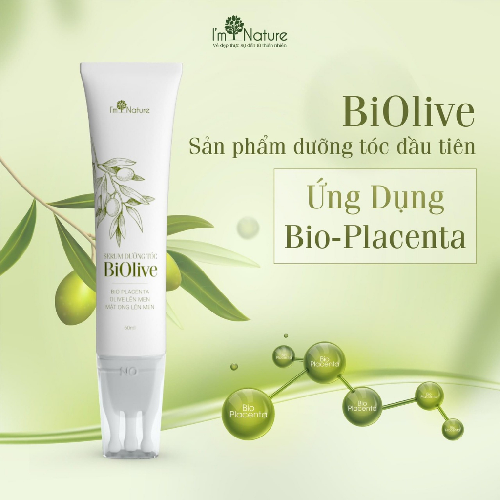 Serum Dưỡng Tóc Biolive I'm Nature Đầu Bi Chải Massage 60ml Tặng Kèm Nước Hoa