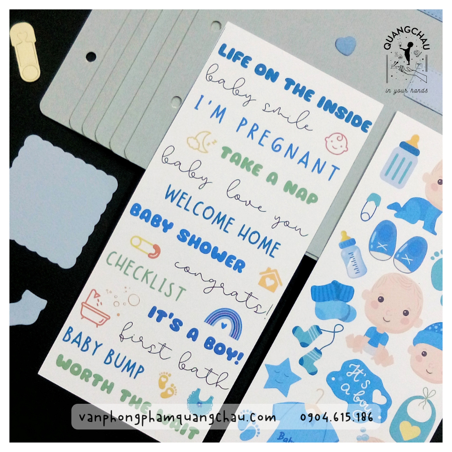 Set nguyên liệu scrapbook, album thai kỳ, baby cho mẹ và bé
