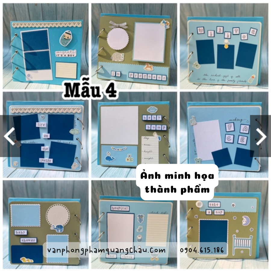 Set nguyên liệu scrapbook, album thai kỳ, baby cho mẹ và bé