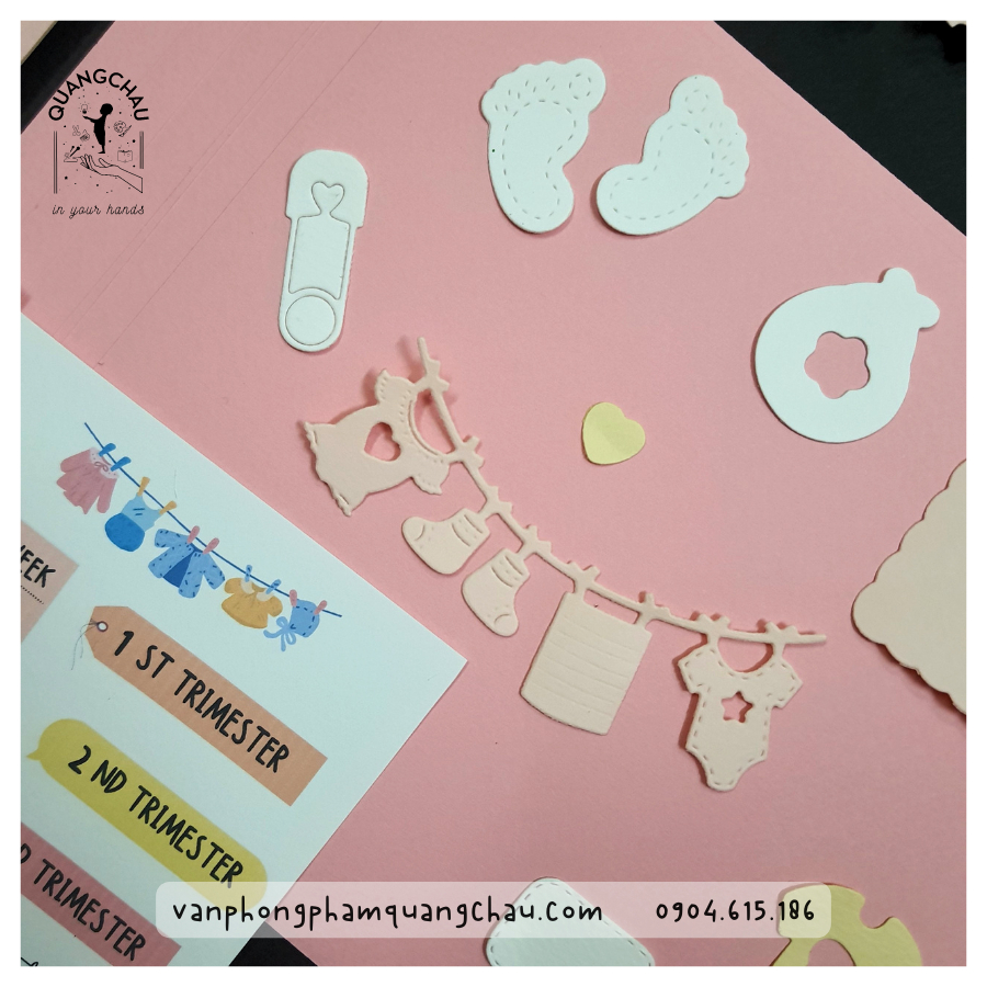 Set nguyên liệu scrapbook, album thai kỳ, baby cho mẹ và bé