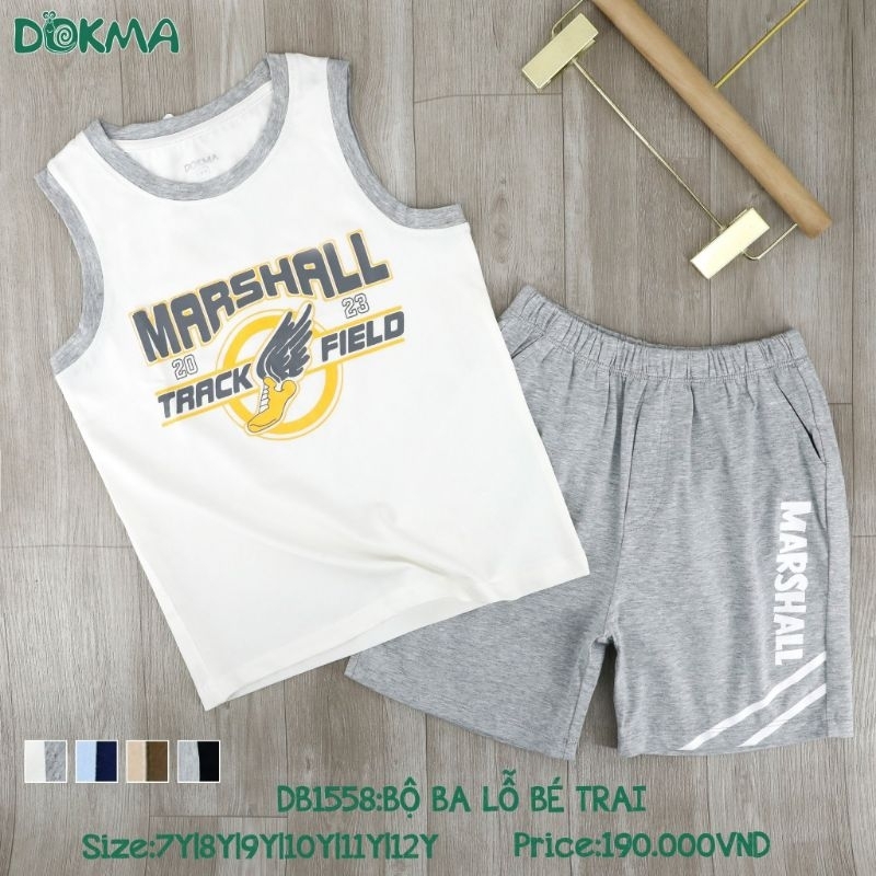 Bộ ba lỗ, sát nách Kids bé trai dokma 7-12Y DB1558