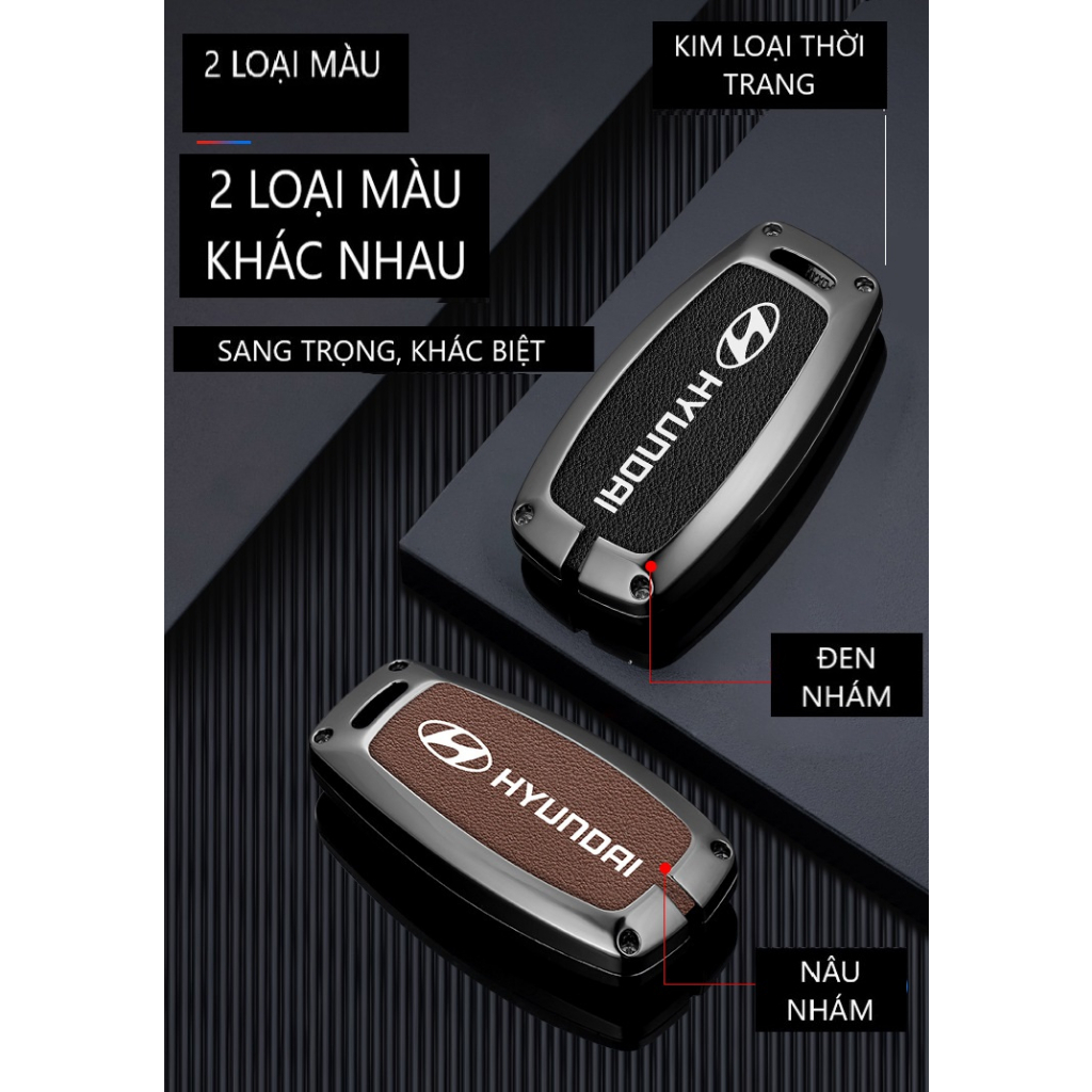 Ốp chìa khóa Hợp kim cao cấp  Hyundai Accent, Kona, Santafe, Elantra 2023