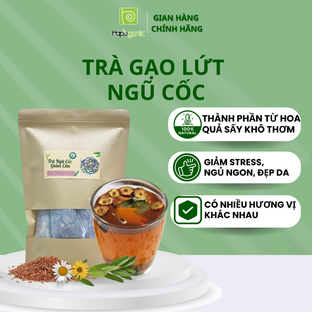 Trà ngũ cốc gạo lứt đậu đen xạ đen thảo mộc Freshtii Farm đặc biệt giúp Giảm cân, Thanh nhiệt, Mát gan, Cải t