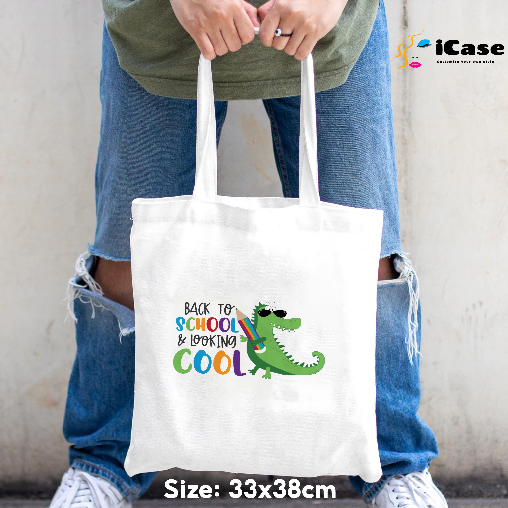 Túi vải canvas iCase In hình Back To SChool - Nhiều Size - Nhiều Màu