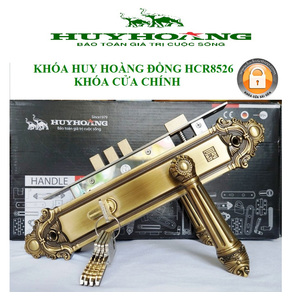 KHÓA TAY GẠT CỬA CHÍNH HUY HOÀNG ĐỒNG RÊU HCR8526