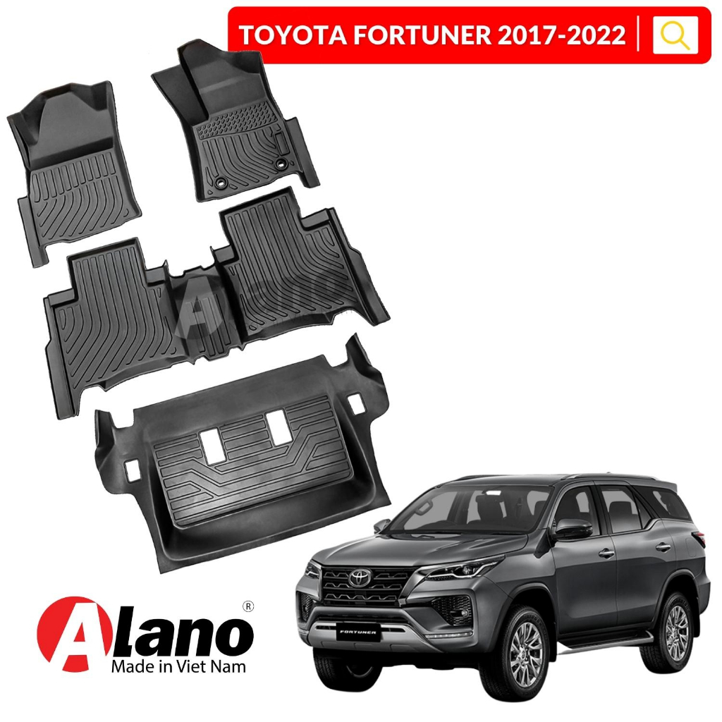 Thảm Lót Sàn Xe Ô Tô TOYOTA Fortuner 2017-2022 - Chất Liệu TPE Cao Cấp - Nhãn Hiệu ALANO