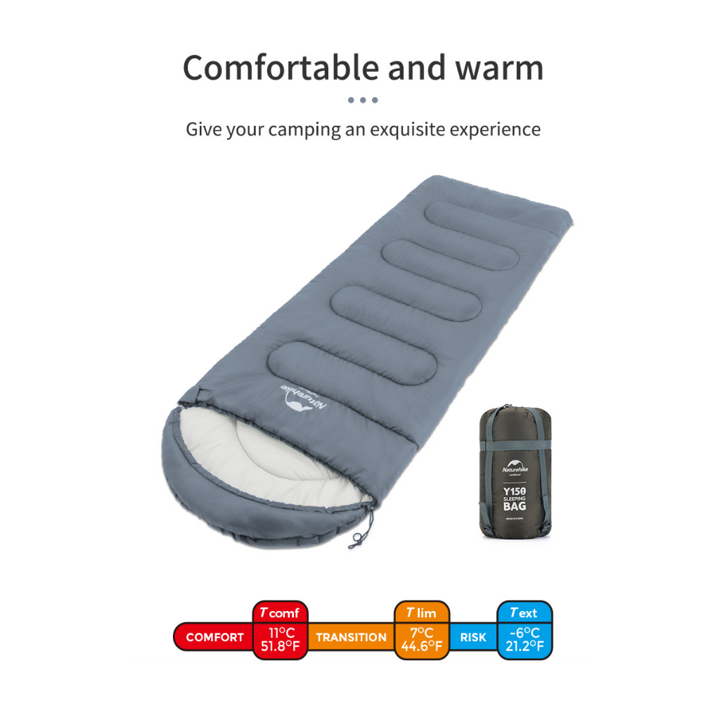 Túi Ngủ 3 Mùa Có Mũ Y150 Naturehike NH21MSD08 Siêu Nhẹ Xếp Gọn