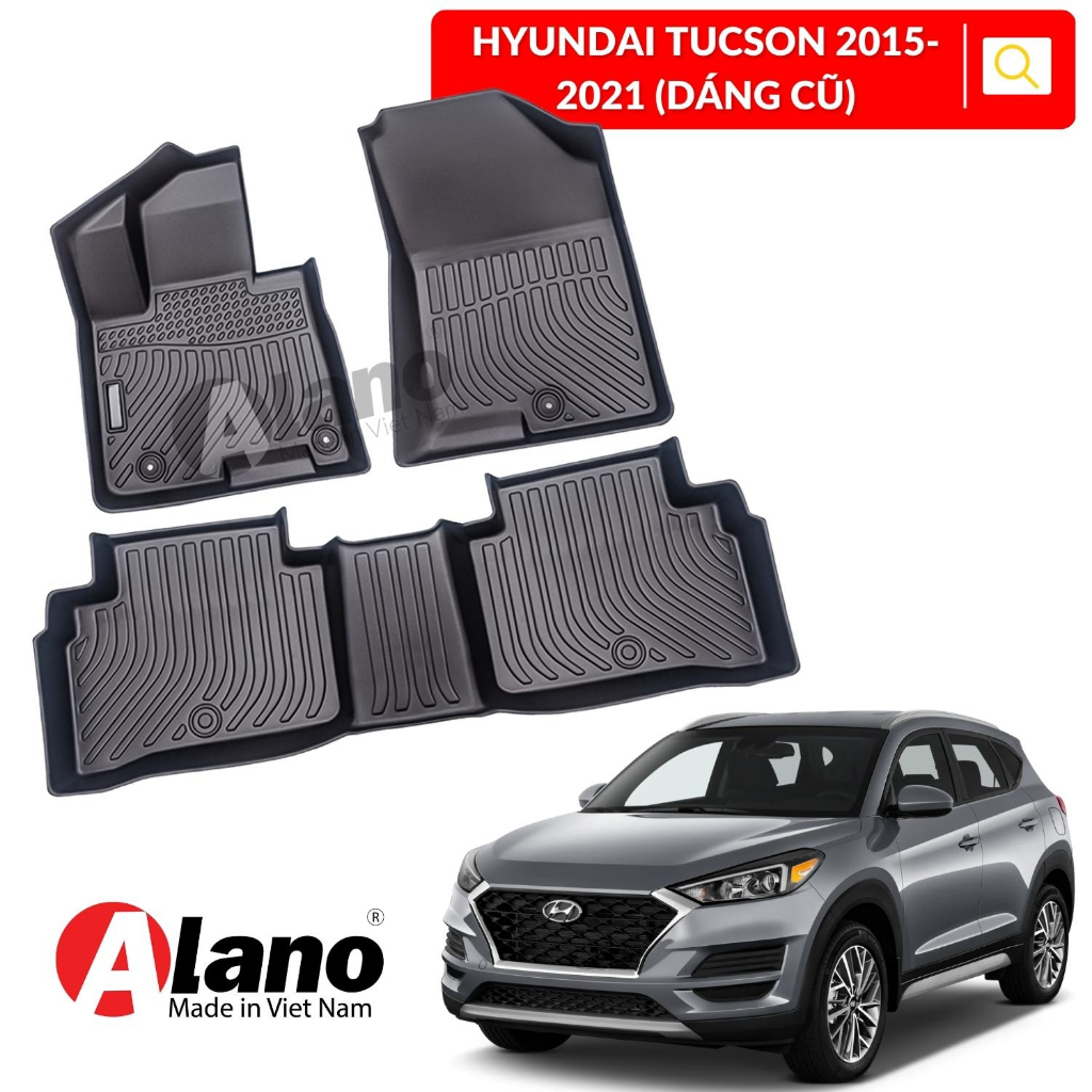 Thảm Lót Sàn Xe Ô Tô HYUNDAI TUCSON 2015-2021 - Chất Liệu TPE Cao Cấp - Nhãn Hiệu ALANO