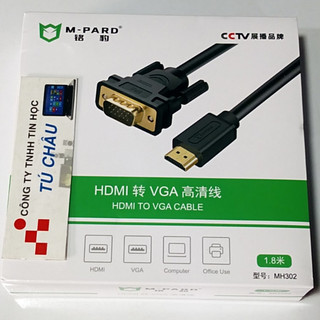 Cáp HDMI ra VGA: Cáp dài 1.8M (Cáp chuyển hình ảnh 1 chiều HDMI ra VGA) (M PARD)