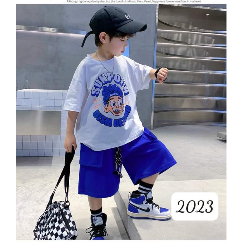 (HOT 2023)Bộ Aó phông Cute tomboy cho Bé trai