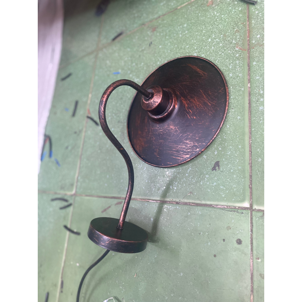 Đèn gắn tường đĩa bay, cần cong màu đồng cổ chưa bao gồm bóng đèn GTCC-85
