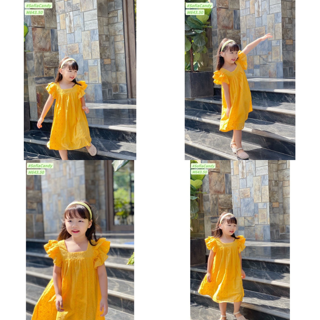 VÁY THÊU CÁNH TIÊN VÀNG SOFIA CAO CẤP