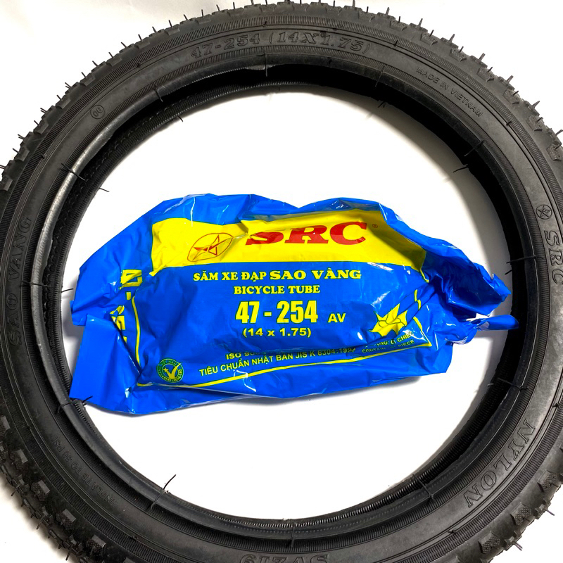 Combo săm lốp (ruột vỏ) xe đạp 14x1.75