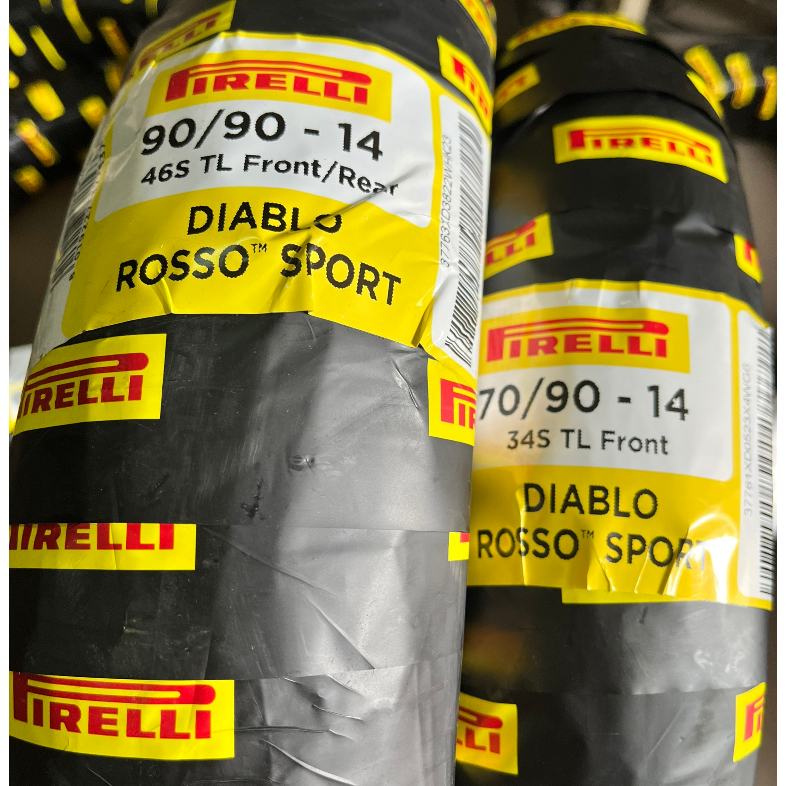 (70/90-14 & 90/90-14) Cặp vỏ Pirelli Diablo Rosso Sport 70/90-14 M/C 34S TL và 90/90-14 M/C 46S TL