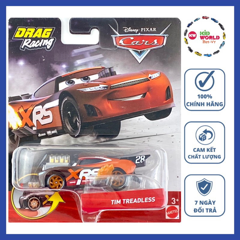Xe mô hình Disney Cars Mcqueen Tim Treadless GFV37. Tỷ lệ 1:55.