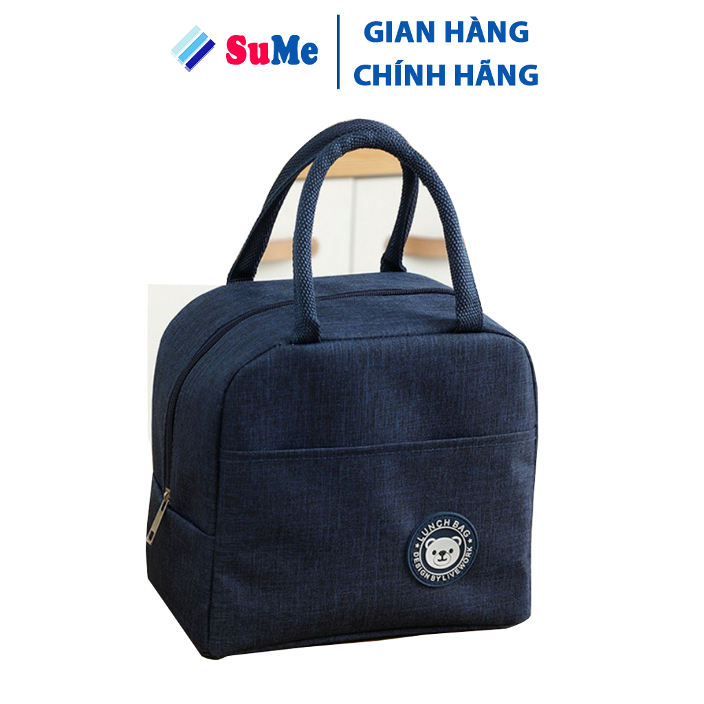 Túi đựng cơm giữ nhiệt trưa văn phòng, túi giữ nhiệt đựng cơm to cute vải dày dặn