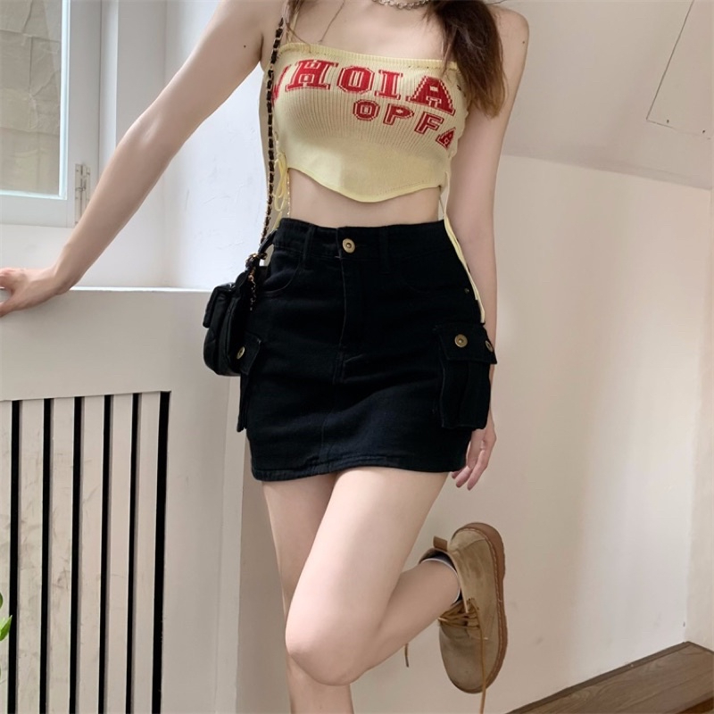 Chân váy túi hộp nữ chất liệu kaki dáng ngắn chữ A có quần trong váy v12 | BigBuy360 - bigbuy360.vn