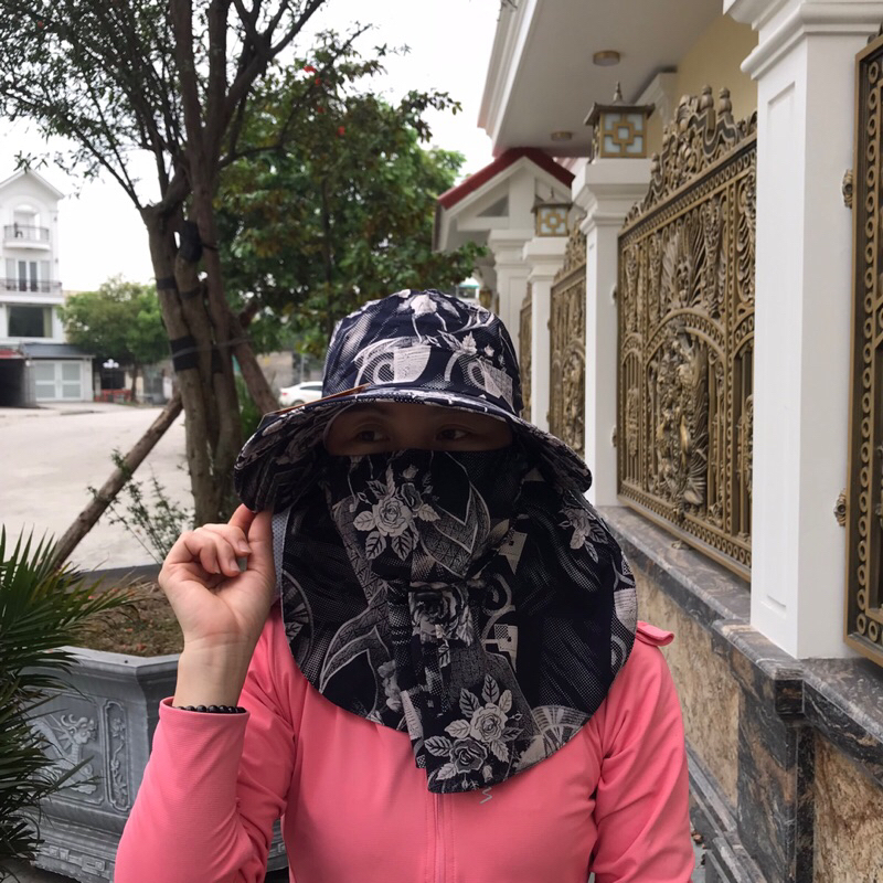 Mũ Che Nón Chống Nắng khẩu trang Cao Cấp 02 Lớp