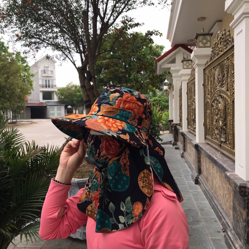 Mũ Che Nón Chống Nắng khẩu trang Cao Cấp 02 Lớp