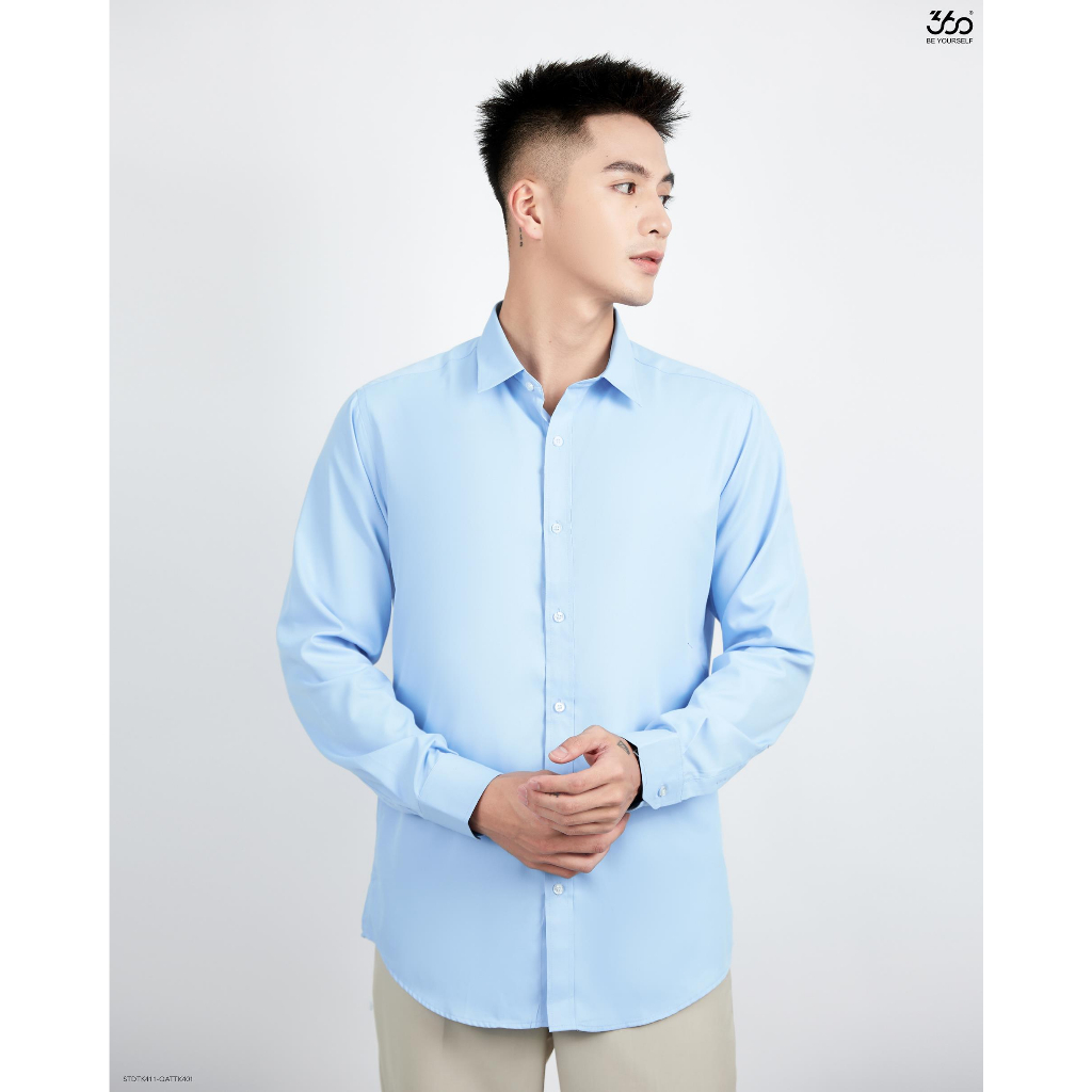 Áo sơ mi nam dài tay dáng slimfit thương hiệu 360 Boutique chất liệu Modal cao cấp - STDTK411