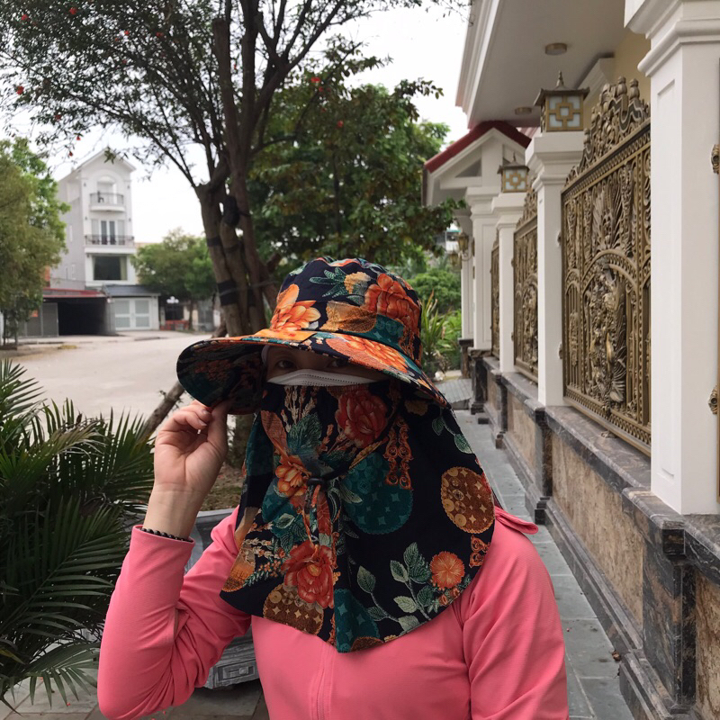 Mũ Che Nón Chống Nắng khẩu trang Cao Cấp 02 Lớp