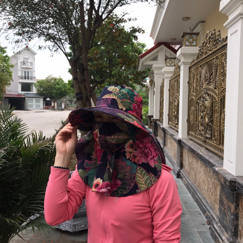 Mũ Che Nón Chống Nắng khẩu trang Cao Cấp 02 Lớp