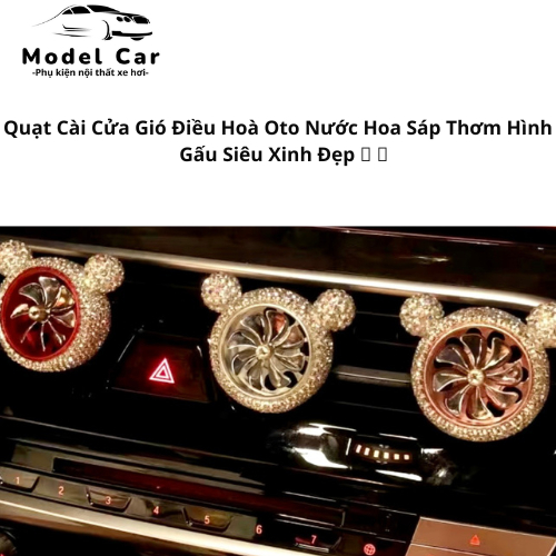 Quạt Cài Cửa Gió Điều Hoà Oto Nước Hoa Sáp Thơm Hình Gấu Siêu Xinh Đẹp 🎀