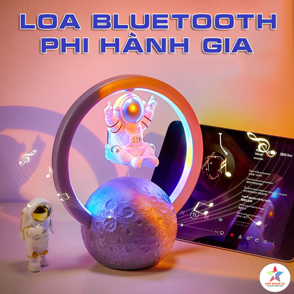 Loa Buletooth Phi Hành Gia Có Đèn Led,Bass Cực Mạnh,Âm Thanh Vòm Tương Thích Điện Thoại,Laptop,Tivi.Máy Nghe Nhạc Mini