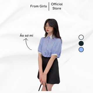 Áo sơ mi tay lỡ kẻ sọc, sơ mi nữ tay phồng kẻ dọc - sm203