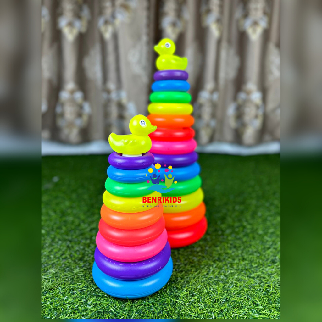 Bộ Đồ Chơi Tháp Xếp Vòng Nhiều Kích Cỡ Đa Dạng Màu Sắc Cho Bé Vừa Học Vừa Chơi