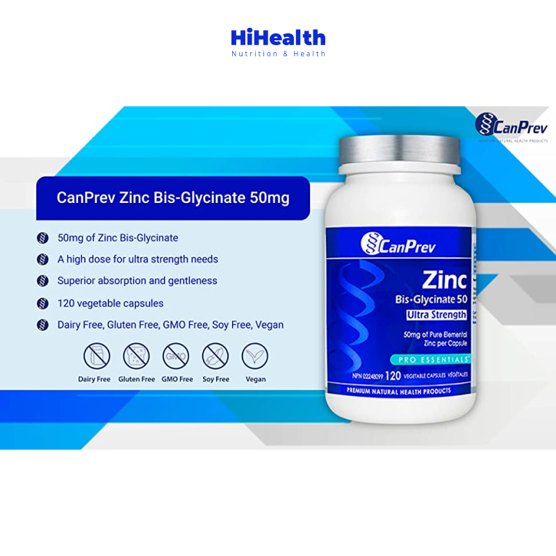 Viên kẽm Zinc Canprev tăng cường sinh lý, hỗ trợ miễn dịch 120 viên, 240 viên Canda
