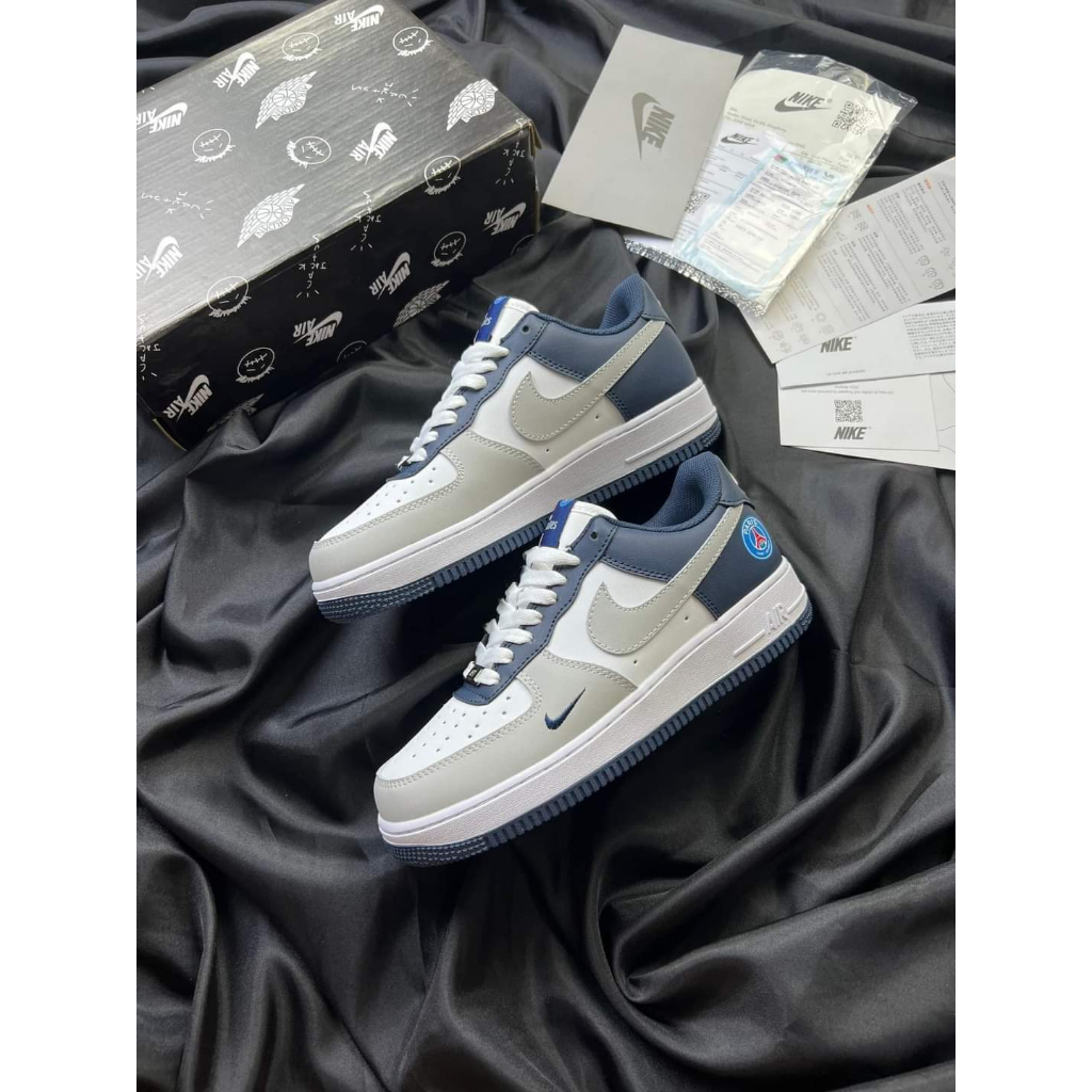 Gìay thể thao Air Force 1 PSG , sneaker AF1 PSG xanh trắng bản chuẩn đi êm ái bảo hành 3 tháng tặng kèm hộp