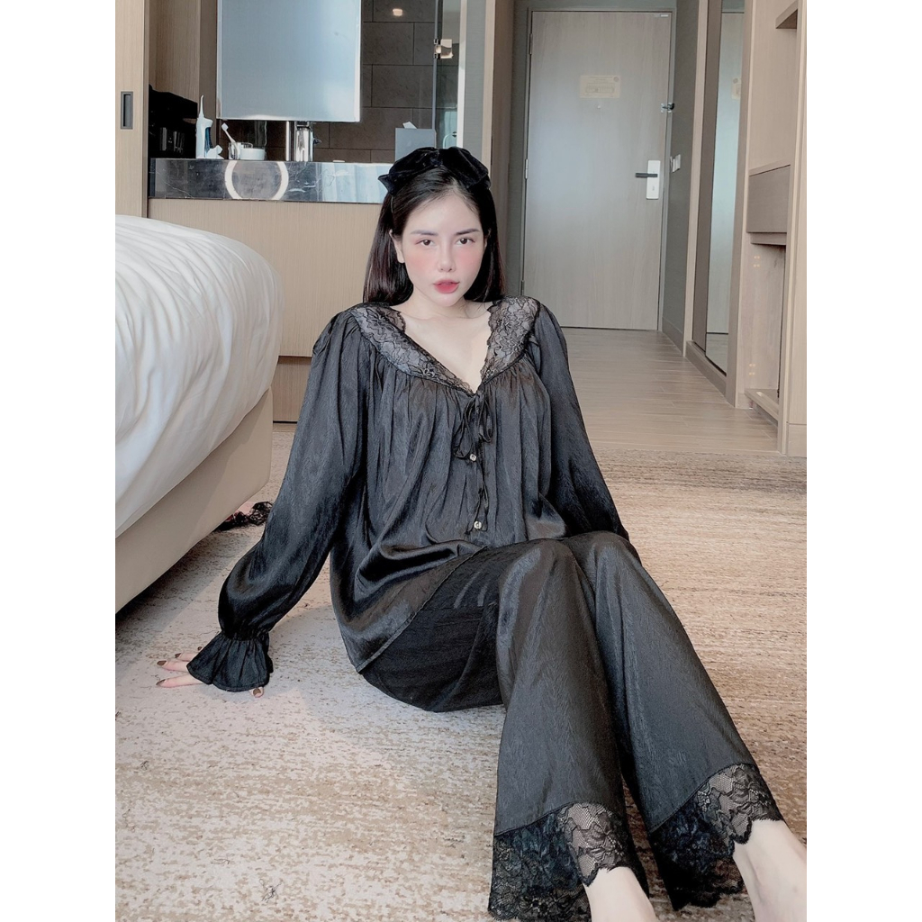 Đồ bộ nữ, đồ ngủ lụa latin. pyjama nữ, chất liệu lụa mềm mịn, thoáng mát