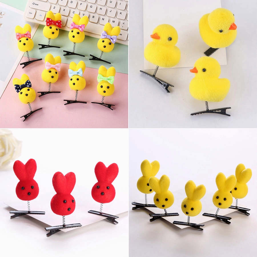 ⚡Kẹp Tóc Hình Cỏ / Vịt Hoạt Hình 3D Vui Nhộn Thời Trang Hàn Quốc Dành Cho Bé Gái 1 Cái