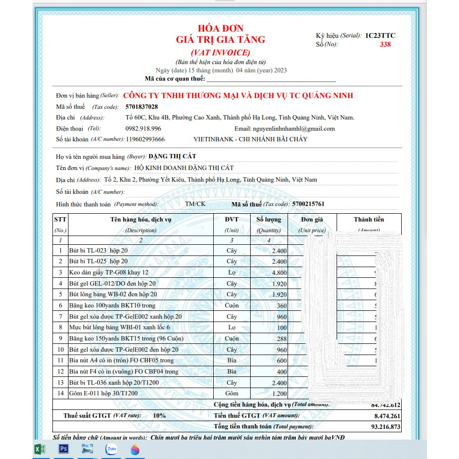 Hộp 20 bút bi Thiên Long TL-036