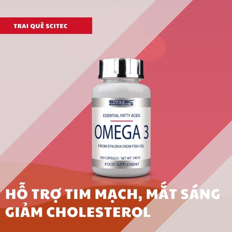 Dầu Cá Omega 3, Tăng Cường Sức Khỏe Tim Mạch, Sáng Mắt, Giảm Cholesterol, Hỗ Trợ Tim Mạch - SCITEC OMEGA 3