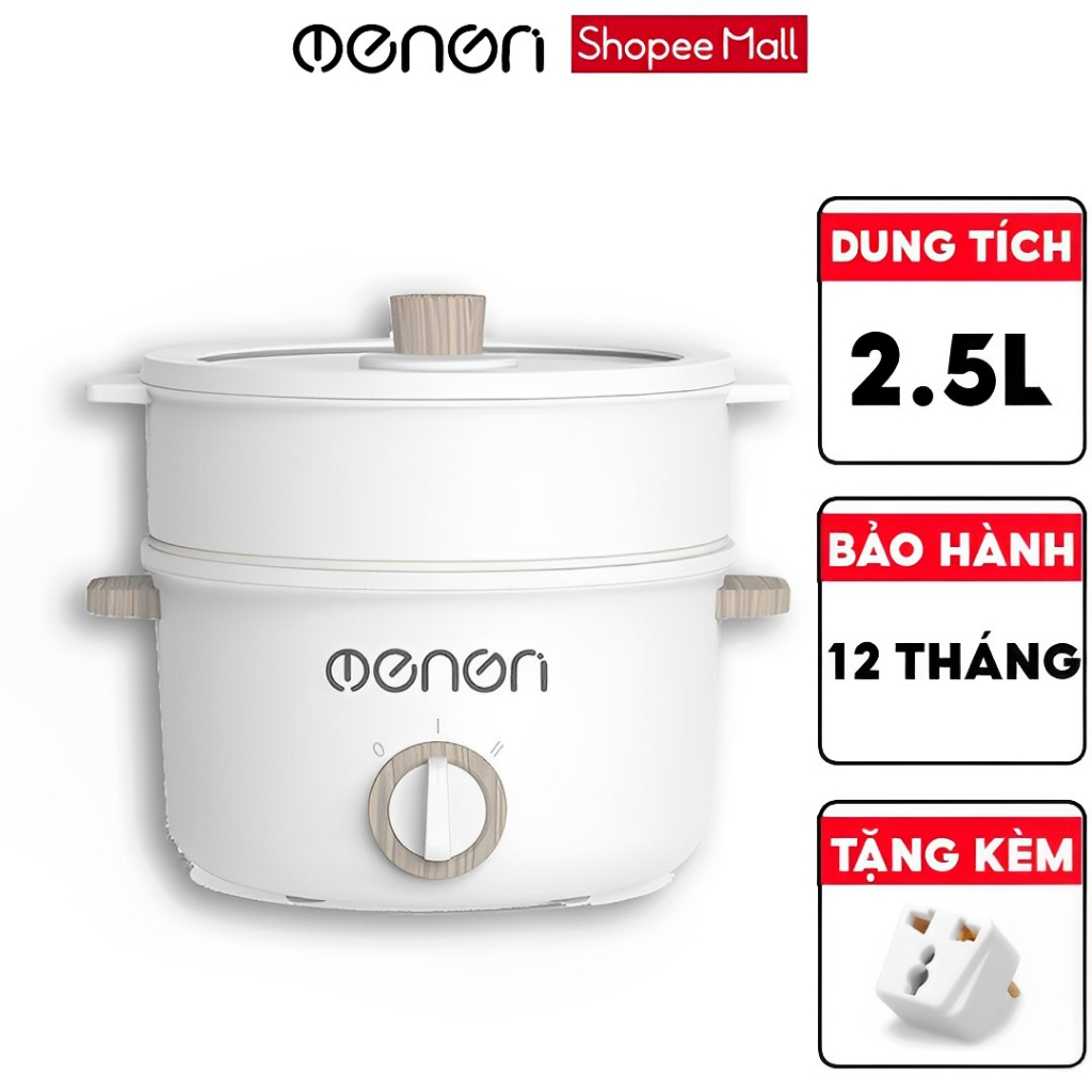 Nồi Điện Đa Năng OENON Nấu Lẩu, Chiên, Xào, Rán, Dung Tích 1.5L/2.5L Có Khay Hấp