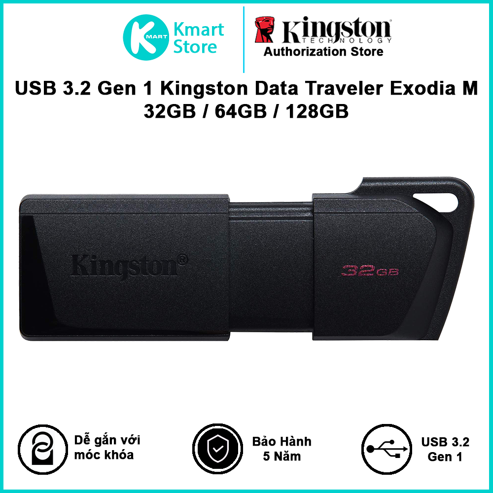 USB 3.2 Gen 1 Kingston DataTraveler® Exodia™ M 32GB / 64GB / 128GB - Hàng chính hãng