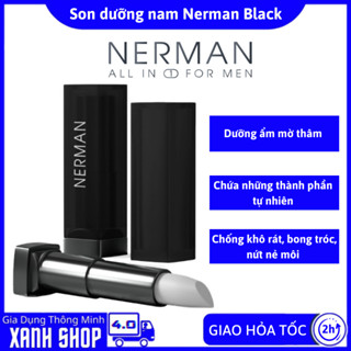 Son dưỡng môi cho nam Nerman Men in Black, 2 trong 1 dưỡng ẩm ngừa thâm môi, Cải thiện tình trạng môi khô nứt nẻ