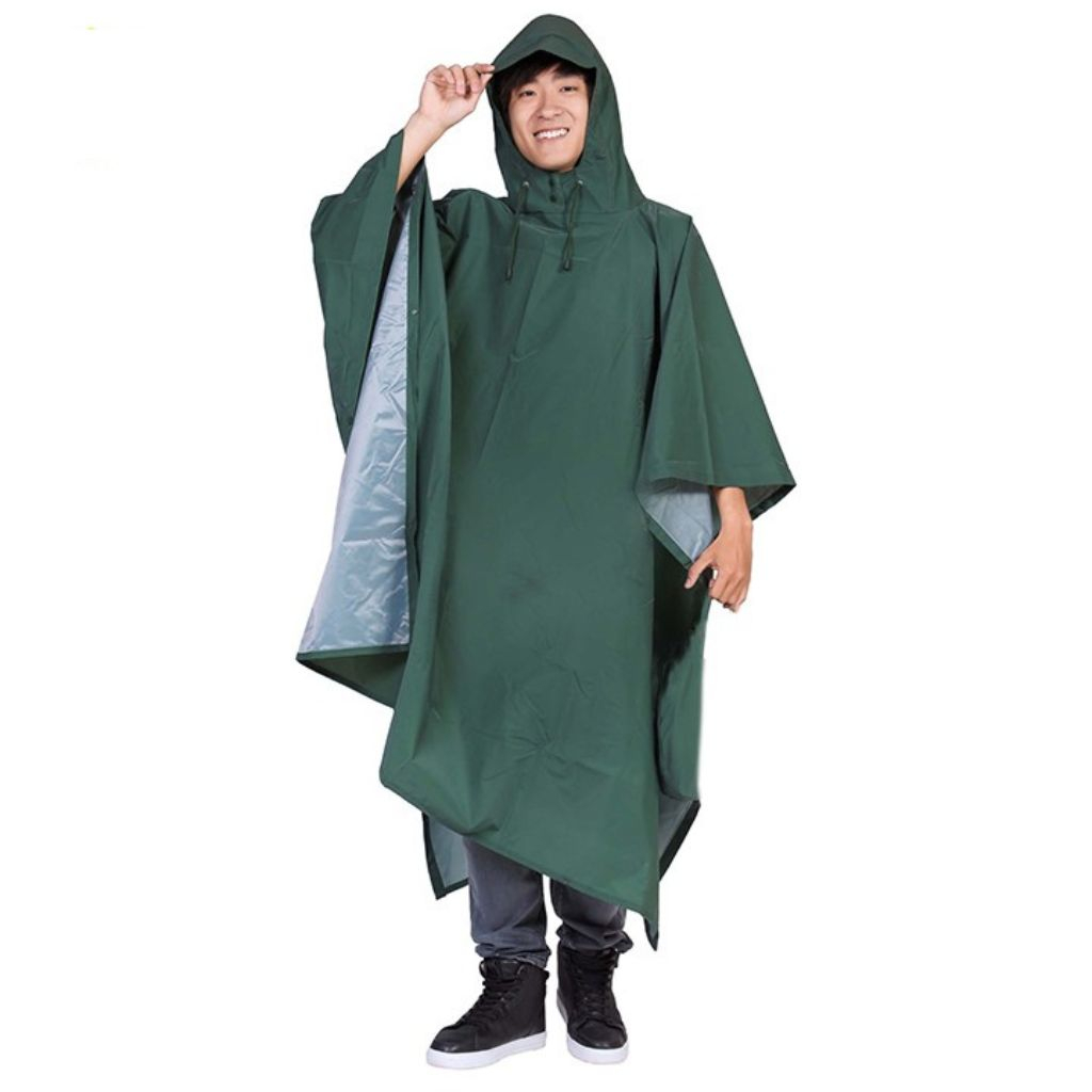 Áo Mưa Người Lớn Siêu Chống Thấm Vải Dù Da Cá Xẻ Tà Cánh Dơi Cao Cấp Siêu Bền