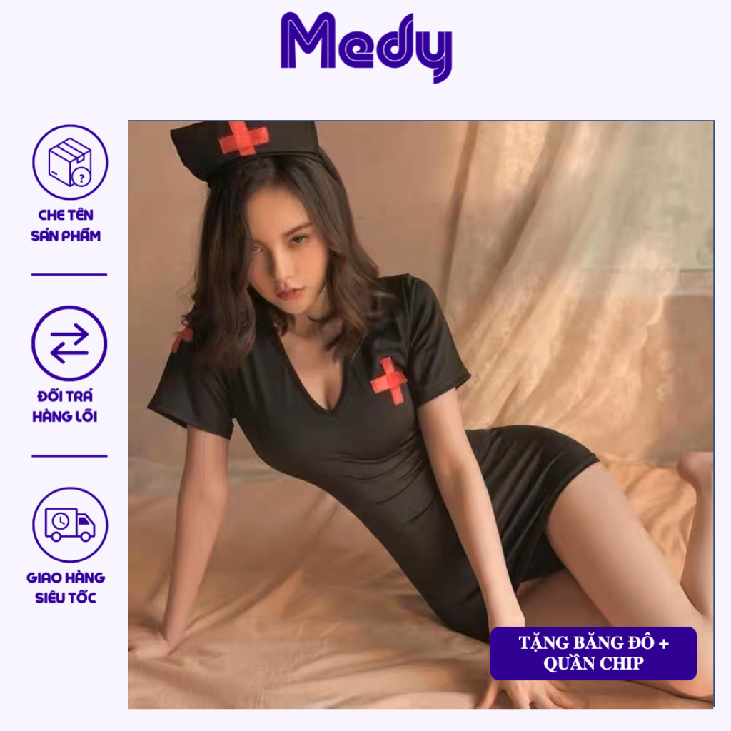 Set bộ đồ ngủ cosplay sexy thủy cô y tá gợi cảm váy ngắn bodysuit nữ MEDY 8341CP