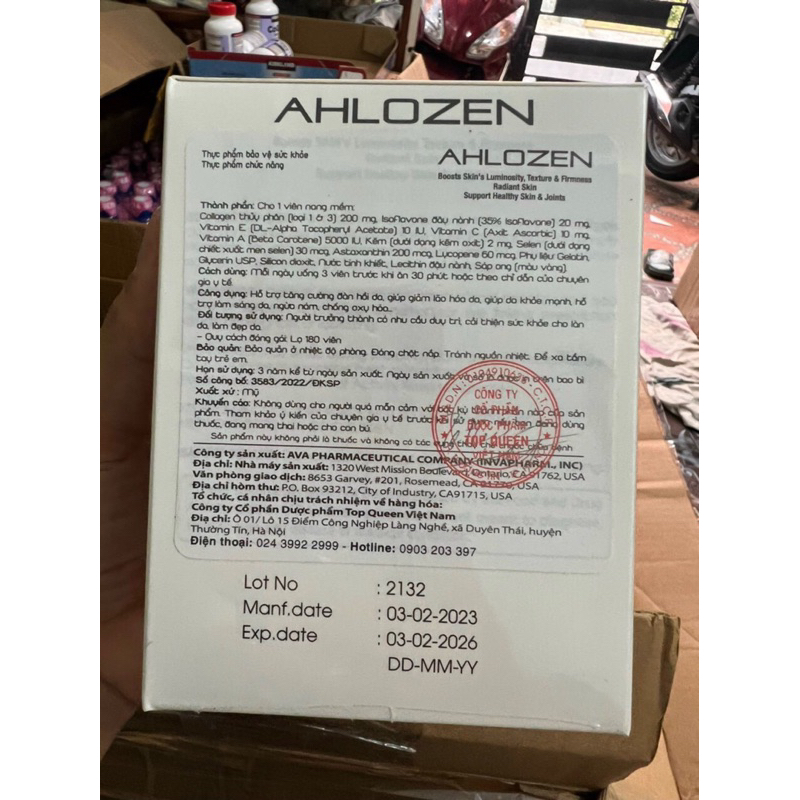 Viên uống Collagen AHLOZEN ĐẸP DA CỦA MỸ