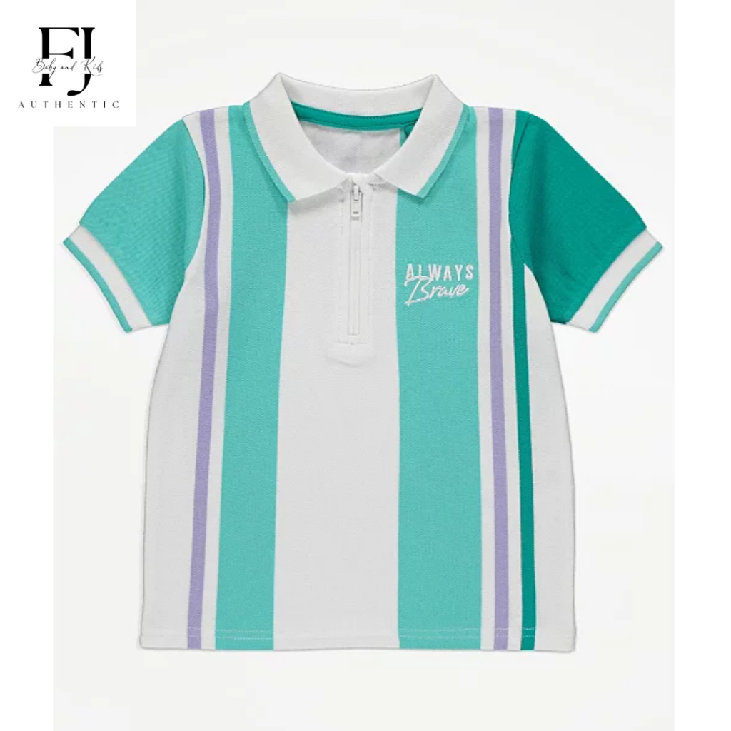 Áo polo kẻ sọc xanh chính hãng GEORGE, áo polo bé trai Auth 1-8 tuổi